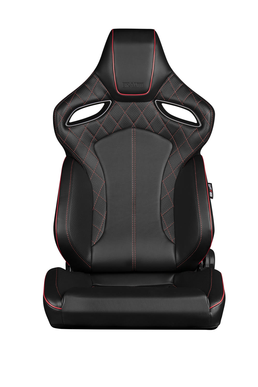 Braum Orue Black Diamond Red Stitching Sport Seats: Pair